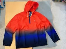 Image of POLO RALPH LAUREN ORANGE PULLOVER WINDBREAKER JACKET SIZES M & L NEW RRP £349