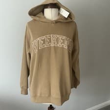 Image of Marks & Spencer Ladies hooded Sweatshirt with Weekend Motif detail Size M BNWT