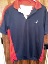 Image of NWT Nautica Men's Navtech Soft-Touch Classic Fit Moist-Wicking Tipping Polo Navy