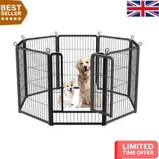 Image of Portable 80cm High Pet Playpen | 8-Panel Secure Enclosure for Multiple Pets