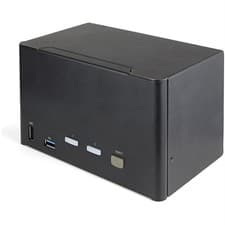 Image of StarTech.com 2 Port Quad Monitor DisplayPort KVM Switch - 4K 60Hz UHD HDR - Desk