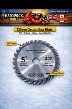 Image of TCT Circular Wood Saw Blade 125mm (5 inch) x 20mm x 30 Teeth