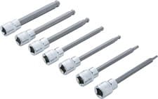 Image of Extra-Long Ball End Hex Socket Bit Set 7-pc, 110mm Shaft, Chrome Vanadium