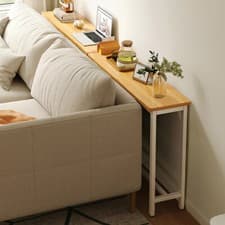Image of Single/Double Layer Narrow Side Table Shelf Rack for Bedroom Sofa Table Storage