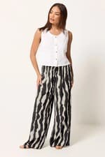 Image of PixieGirl Petite Women's Striped Wide Leg Trousers