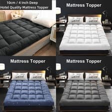 Image of Hotel Quality Mattress Topper 10cm Deep Thick Single Double King Super All Sizes