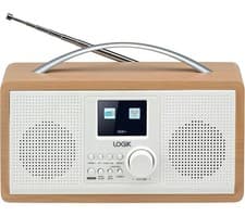 Image of Logik L45DABW23 Portable Dab+ FM Radio Mains Or Battery White & Brown 2.4" TFT