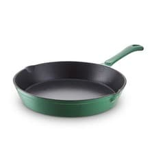 Image of Barbary & Oak Cast Iron Round Fry Pan, 26cm, Verdigris Green, BO800255GRN
