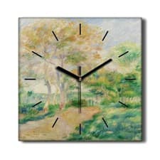 Image of Canvas Wall Silent Kitchen Clock Painting Abstract Park Forest Trees Grass