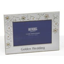Image of 50th Golden Wedding Anniversary Silver Photo Frame 6 x 4" photo