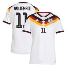 Image of Germany National Team adidas Home Shirt 2026 - Womens with Woltemade 11 printing