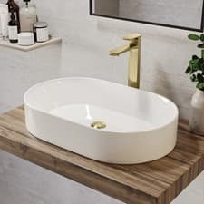 Image of White Oval Countertop Basin 600mm - Tennessee TENNGW600X380