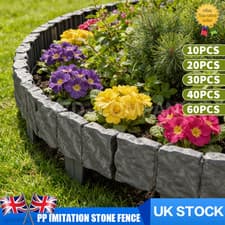 Image of 10-50PCS Garden Edging Border Lawn Edging Cobbled Stone Effect Plant Hammer In