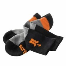 Image of Scruffs Trade Socks x3 - Reinforced Thick Work Boot Socks - Black & Orange 10-13
