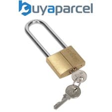 Image of Sealey S0989 Siegen Brass Body Padlock with Brass Cylinder Long Shackle 40mm