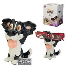 Image of Optipaws Border Collie Dog Glasses Holder Ornament Figurine NEW in Box