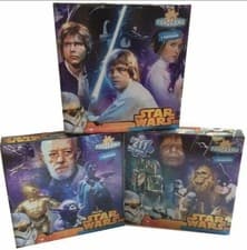 Image of Star Wars Original Trilogy 3-in-1 Panoramic Puzzle Set Star Wars Jigsaw Puzzle.