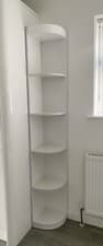 Image of Corner Bookcase 5 Tier in White Sheen Finish