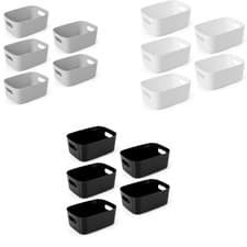 Image of Vencier 5 Pack Plastic Storage Baskets Compact Small Bins Household Organiser