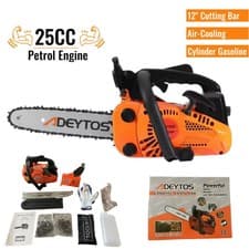 Image of Petrol Chainsaw 25/58cc 2 Stroke 12/20" Bar and 2 Chains Limbing Logs