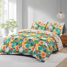 Image of Multicolor Floral Duvet Cover Fresh Look Bedding Set Double King Size Bed Sets