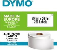 Image of DYMO Authentic LabelWriter Large Address Labels | 36 mm x 89 mm | Roll of 260 |