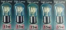 Image of 5x Crompton 15W BC B22 240Volt PYGMY Lamp 15 Watt Bulb SIGN