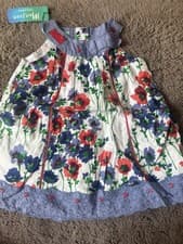 Image of BNWT baby Girl Monsoon Floral Broderie Anglaise Lace Dress 3-6 Months