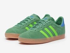 Image of GAZELLE JUNIOR Size 3 Uk JP7127 Green Suede shoes Brand New With Tg RRP£55