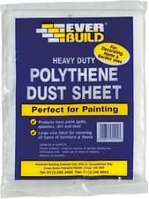 Image of Everbuild Polythene Dust Sheet Heavy Duty Waterproof Clear 12ft x 9ft 3.6 x 2.7m