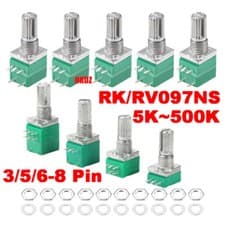 Image of RK097/RV097 Single Double Potentiometers 5K~500K With/Without Switch Pot 3-8 Pin