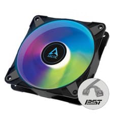 Image of ARCTIC P12 PWM PST ARGB Black 120mm PC Case Fan Addressable RGB 0dB 48CFM 4-Pin