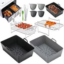 Image of 8PCS Air Fryer Rack & Grills Baking Pot Accessories Set For Ninja Dual Basket
