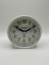 Image of Casio Round Luminous Beep Alarm Bedside Clock in White TQ-228