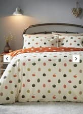 Image of BNWT MATALAN SINGLE SIZE PUMPKIN PRINT DUVET COVER BEDDING SET halloween new
