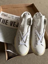 Image of VEJA Esplar / V-10 High Top Trainers – White Leather – New With Box
