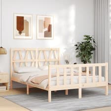 Image of WALPLUS Solid Wood Pine Bed Frame Without Mattress 140x200 cm Bedroom Bed