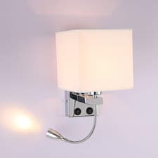 Image of Bedside Wall Light LED Reading Wall Lamp Modern Polished Chrome Walls Sconce