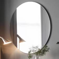 Image of Gallery Hayle 100cm Black Round Mirror - Stylish Metal Frame Wall Mirror