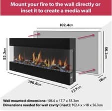 Image of 42 Inch Black Built In Electric Fire
