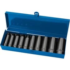 Image of Draper Expert 10 Piece 1/2" Drive Deep Hex Impact Socket Set Metric