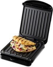 Image of George Foreman Small Fit Electric Grill 760W Black 25800 Non-Stick Healthy Cooki