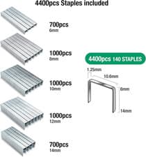 Image of Selection Pack of Type 140/6-14Mm Heavy Duty Galvanised Staples, Of