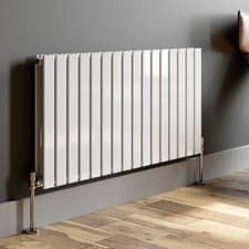 Image of Designer Radiator Vertical Horizontal White Flat Panel Oval Column Double Rads