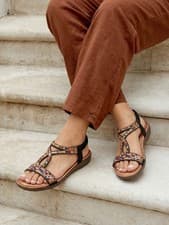Image of Womens Beaded Sandal Comfortable Slip-On Flat Summer Casual Beach Holiday Ladies