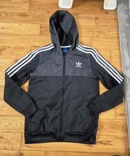 Image of adidas Older Boys Black Zip-Up Hoodie Jacket UK Size 13-14 Years