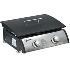Image of Portable Tabletop Gas Plancha Grill with 2 Stainless Steel Burner 5kW Non-Stick