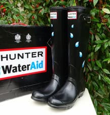 Image of Hunter Original Tall Water Aid Wellington Boots UK 6 Limited Edition BNWT