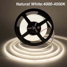 Image of IP68 Waterproof COB Strip 12V 24V 320Leds/M RA90 3000K 4000K 6000K Home Garden D