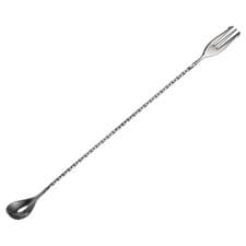 Image of Bar Mixing Spoon, Stainless Steel Cocktail Spoon 16 Inch Spiral Pattern - Black